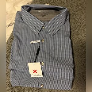 Calvin Klein button down long sleeve tech stretch extreme slim fit neck 16.5